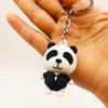 Adorable Silicone Panda Keychain Cartoon Animal Pendant Keyring Handmade Backpack Accessory for Girls and Boys