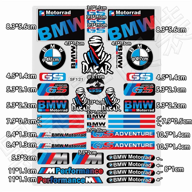 BMW Motorcycle Helmet Reflective Logo Decals for G310GS, S1000RR, 1200GS