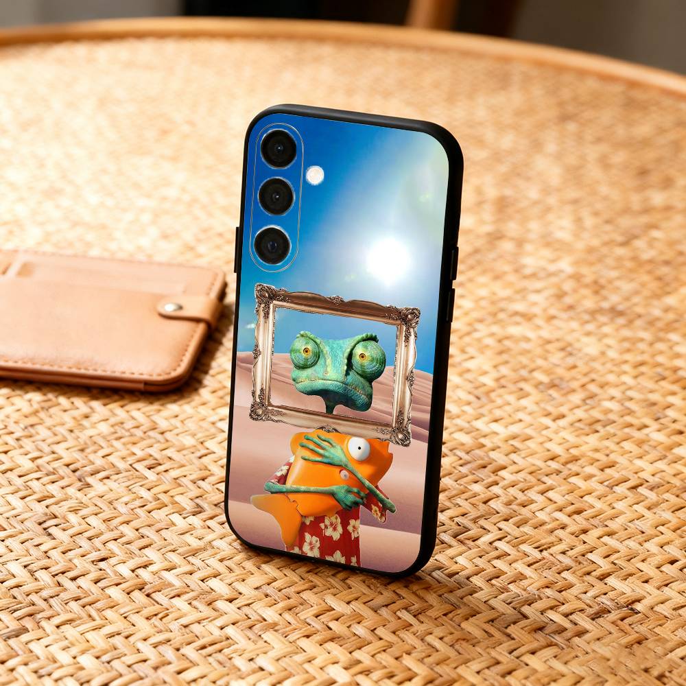 1pc Cowboy Hat Lizard Desert Cartoon Phone Case For Samsung A73,72,71,A52,51,40,41,A22,A32,31,A13, Soft Black Shell