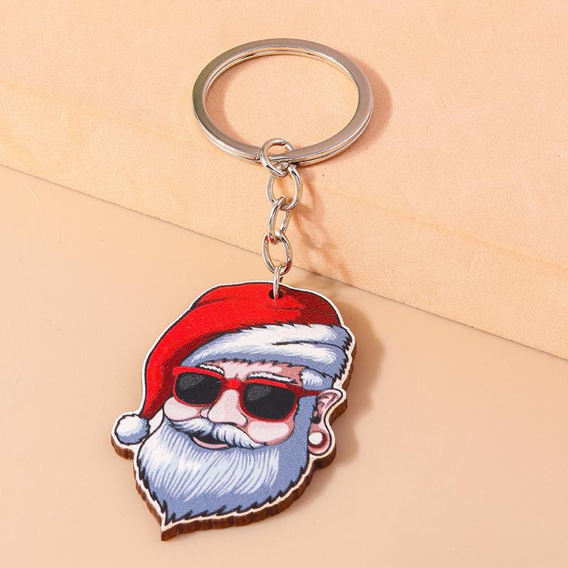 Cute Christmas Key Chain Snowman Santa Claus Key Ring Pendant for Car Key Holder Women Girls Handbag Decor DIY Jewelry Gift