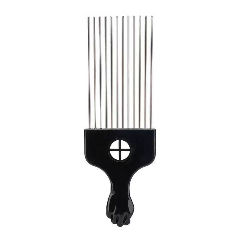 Профессиональная афро-металлическая расческа Black Fist American Pick Hair Combs African Hair Pik Comb Brush Salon