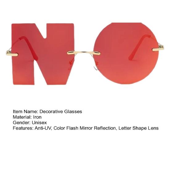 Декоративные очки без линз с индивидуальными буквами, солнцезащитные очки для фотосъемки, без оправы, с защитой от УФ-излучения, с зеркальным отражением, для путешествий на открытом воздухе и пляжа