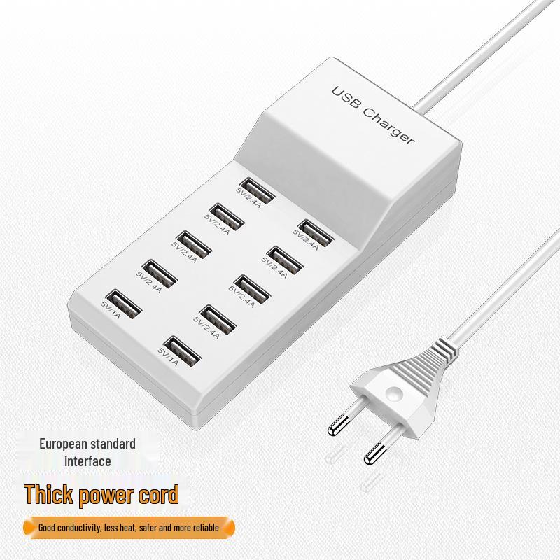 USB-разветвитель с 10 портами для быстрой зарядки, 5V2.4A с PD