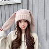Y2K Rabbit Ear Hats Knitted Plush Skull Cap All-match Women Beanie Hat  Ladies