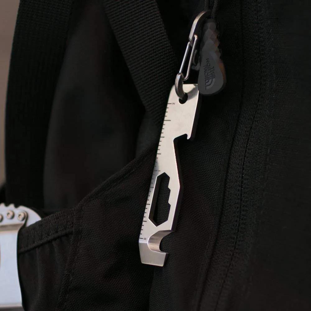 1PC 10 In 1 EDC Pocket Survival Tool Camping Screwdriver Bottle Opener Ruler Key Chain Outdoor Tools for Hiking Fishing