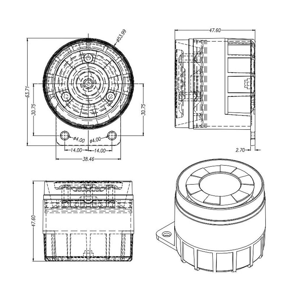 Warning Device Anti-theft Horn Without Light Buzzer Light Alarm Explosion High Decibel Sound