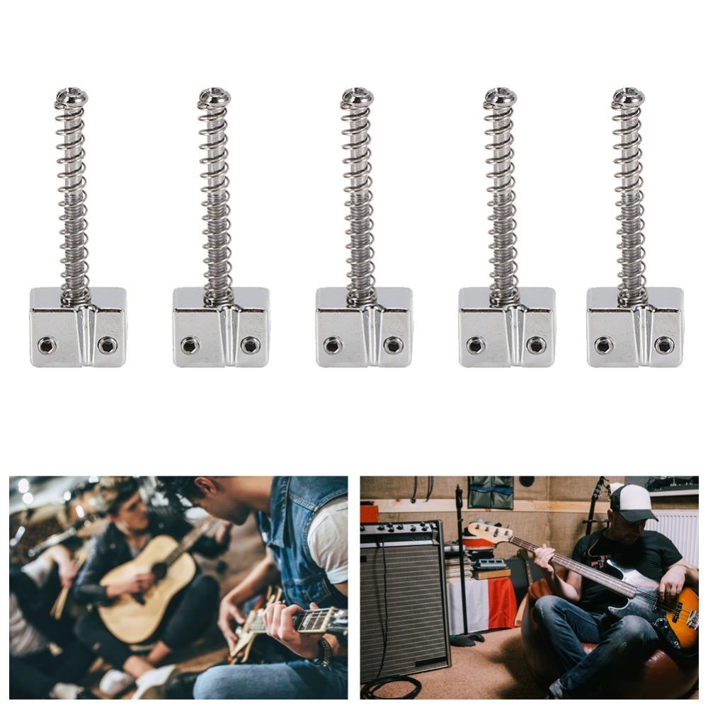 5PCS Metal Bass Bridge Saddles Silver/Golden Electric Bass Replacement Bass Electric Guitar Kits