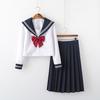 White Two-Piece JK Uniform: Authentic Long Skirt Sailor Suit for Women