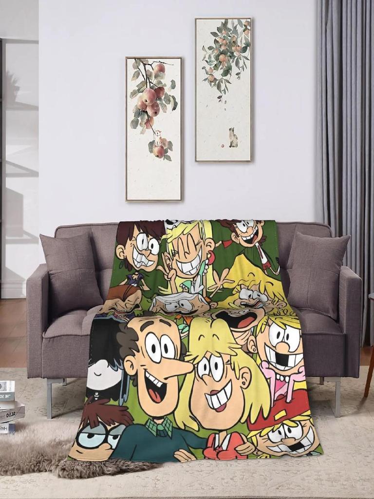 LLoud Houses Family Cartoon Flannel Throw Blanket for Couch Sofa Bed Softized Quality Picnic Blanket