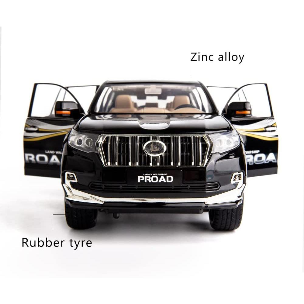 Масштаб 1/18 Toyota Prado, литая под давлением модель автомобиля, металлический сплав, коллекционные автомобили, игрушки со звуком и светом, автомобиль для детей и взрослых, подарки
