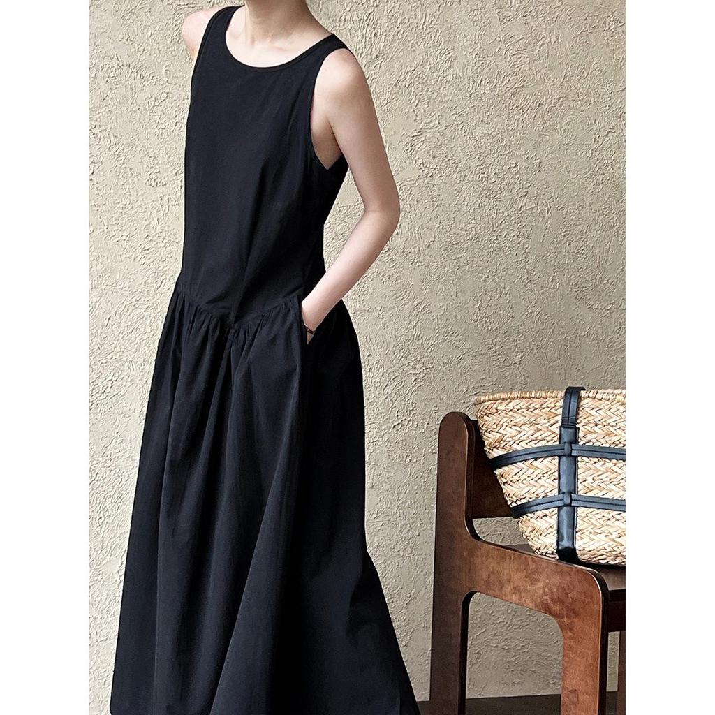 Luxi Elegant High-Waist Pleated A-Line Summer Dress, Sleeveless 5080