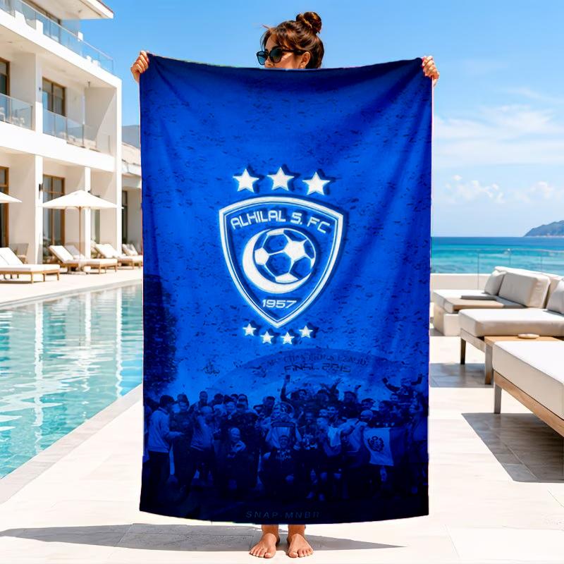 Blue football team Beach Towel, Microfiber Beach Towel, Perfect For Pool, Beach, Travel, Home Decor Beach Party Fan gifts