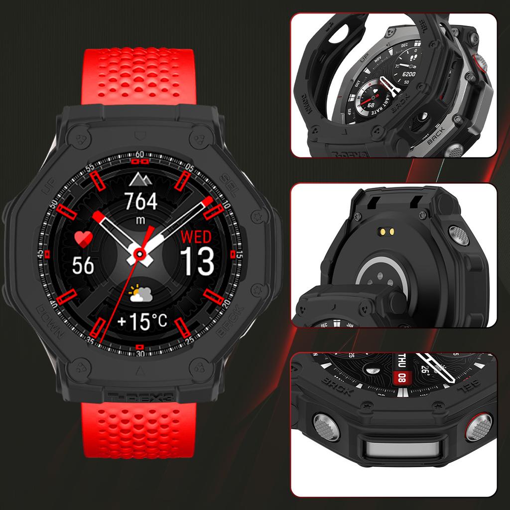 Защитный чехол из ТПУ для умных часов Amazfit T-rex 3, покрытие ремешка, мягкий силиконовый бампер для Trex 3Pro 48, защитный корпус, аксессуары