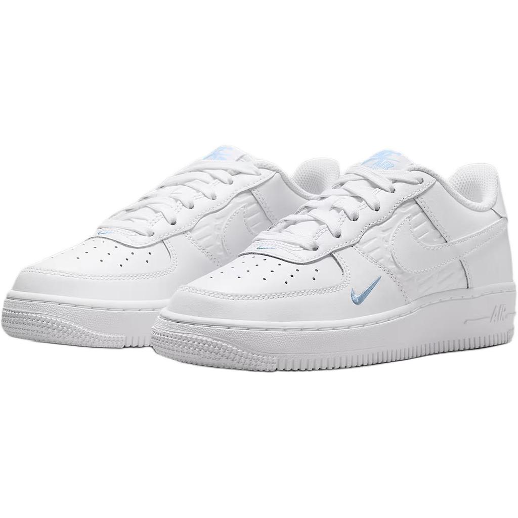 Nike Air Force 1 GS White Light Armoury Blue Kids Sneakers IH4475-100