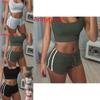 Elegant And Chic Fashion Sexy Women Sports Sets Sleeveless Round Collar Tops And Shorts