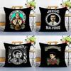 J-Jesus Malverde Pillow Case Plush Fabric Soft Double Sided Print Home Sofa High Quality Cushion Cover Throw