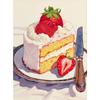 Cream Fruit Cake Watercolor French Pastry Illustration Poster Canvas  Wall Art Print Picture Colorful Kitchen Home De