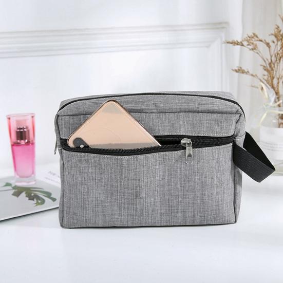 Portable Toiletry Bag Oxford Fabric Makeup Bag with Side Handle Large Capacity Cosmetic Pouch for Weekender Travel Business Trip