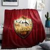 Логотип команды AS Roma, Фланелевое одеяло с узором, Высокое качество, Комфортное для всех сезонов, Домашний декор, Тепло и уют, Идеально для подарков.