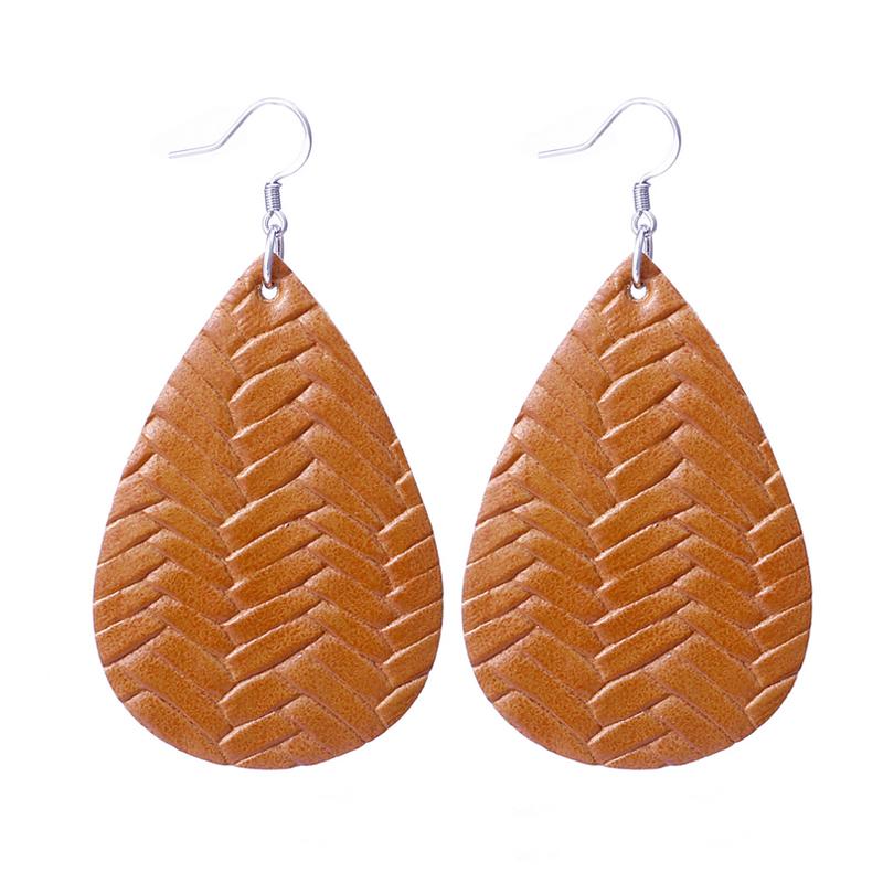 Fashion 29 Colors Teardrop Leather Earrings Lightweight Drop Earings Zircon Antique Dangle Earrings For Women Gifts Wholesale