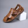 FashionMens Sandals Outdoor Non-slip Genuine Leather Sandals Soft Slippers Flats For Men Casual Shoes Sandalias Fashion Men Beach Shoes