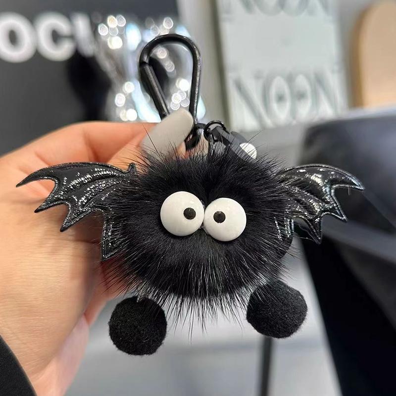 Хэллоуин Искусственный Мех Норки Маленькая Летучая Мышь Маленький Дьяволенок Подвеска для Рюкзака Плюшевый Брелок