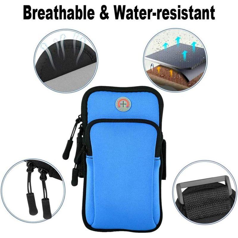 2 Pack Running Armband Arm Phone Holder for Running Cell Phone Armband Arm Case Bag Pouch for Gym Workout Jogging,hj 6
