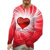 3D-печатная летняя мужская футболка с круглым вырезом и принтом в виде сердца и завитков, повседневная свободная футболка с длинным рукавом, модный пуловер, мужская одежда