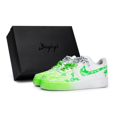 Nike Air Force 1 Thorn Как Путешествие Нескользящие Износостойкие Низкие Кеды для Скейтбординга Унисекс Белый Зеленый CW2288-111(Team80-S-BOX)