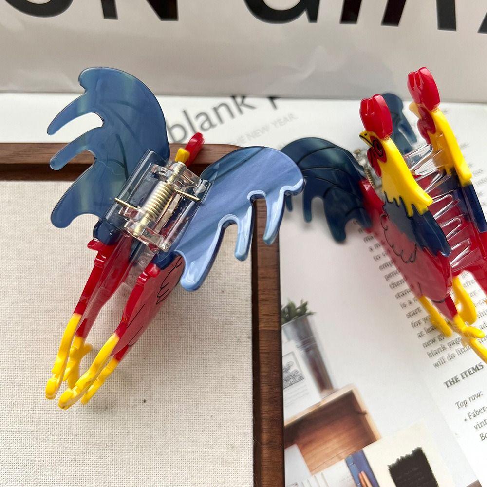 Large Acetate Animal Hair Claw Shark Clip Acetic Acid Hairpin Creative Rooster Hair Clip  Travel