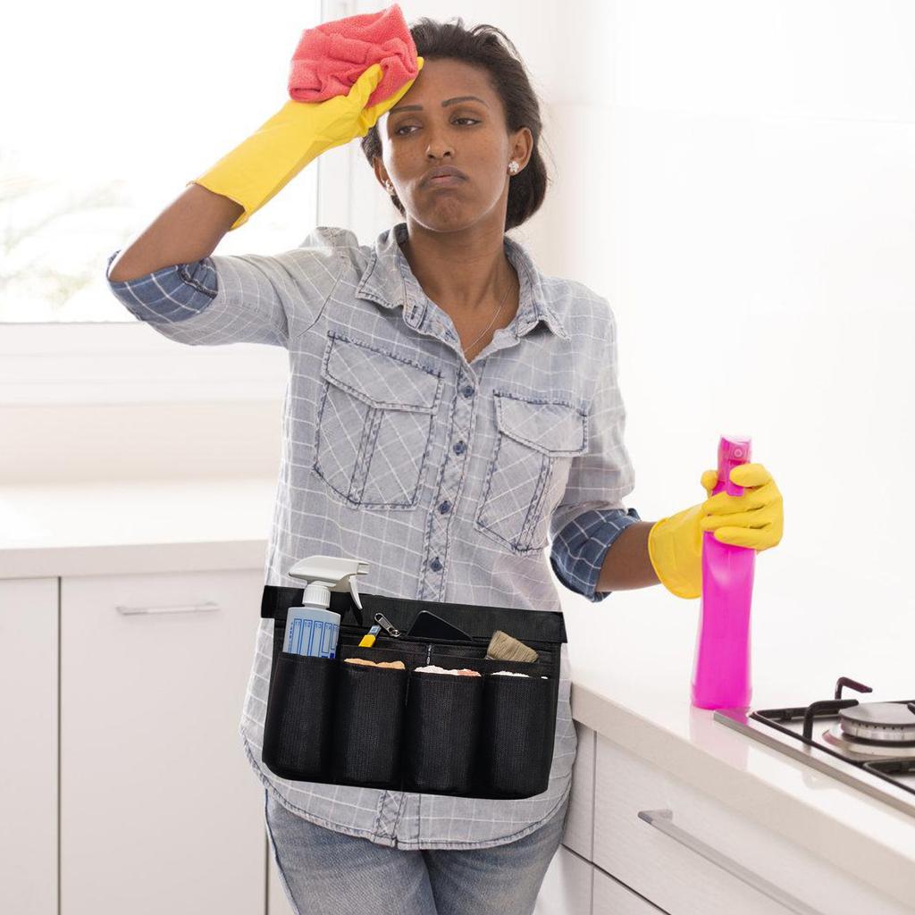 Multi Functional Cleaning Tool Waist Pack With Multiple Compartments And Adjustable Belt For Professional Janitors