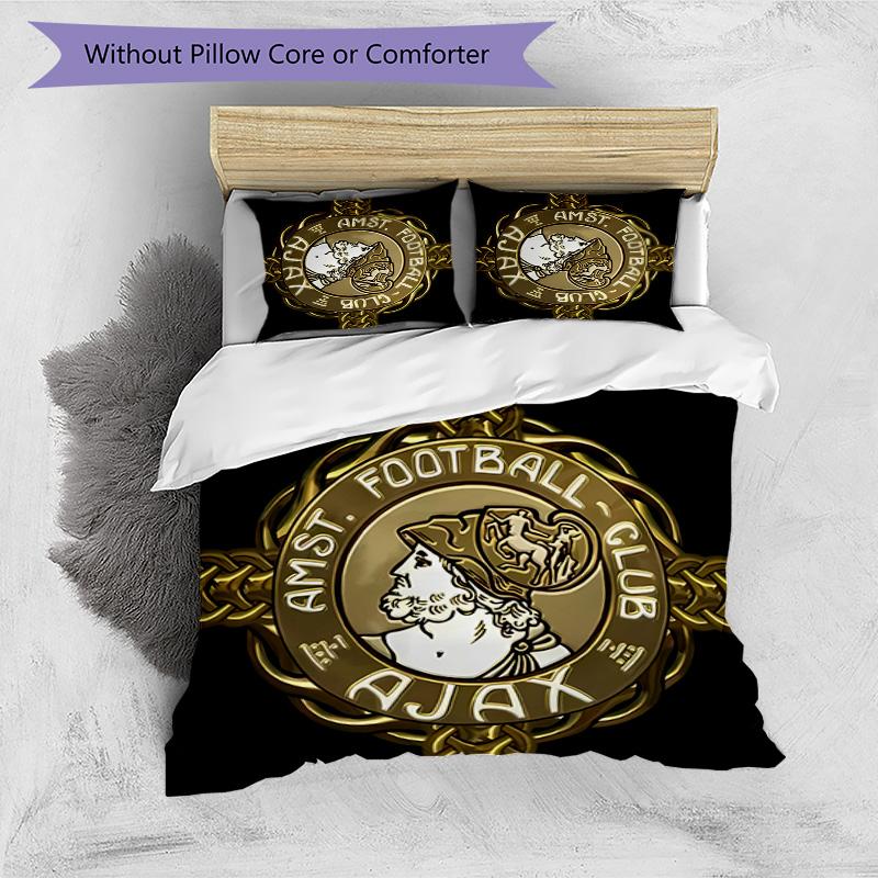 3pcs AFC Ajax pattern bedding set duvet cover set includes duvet cover &pillowcases,perfect all season bedroom decoration&gift