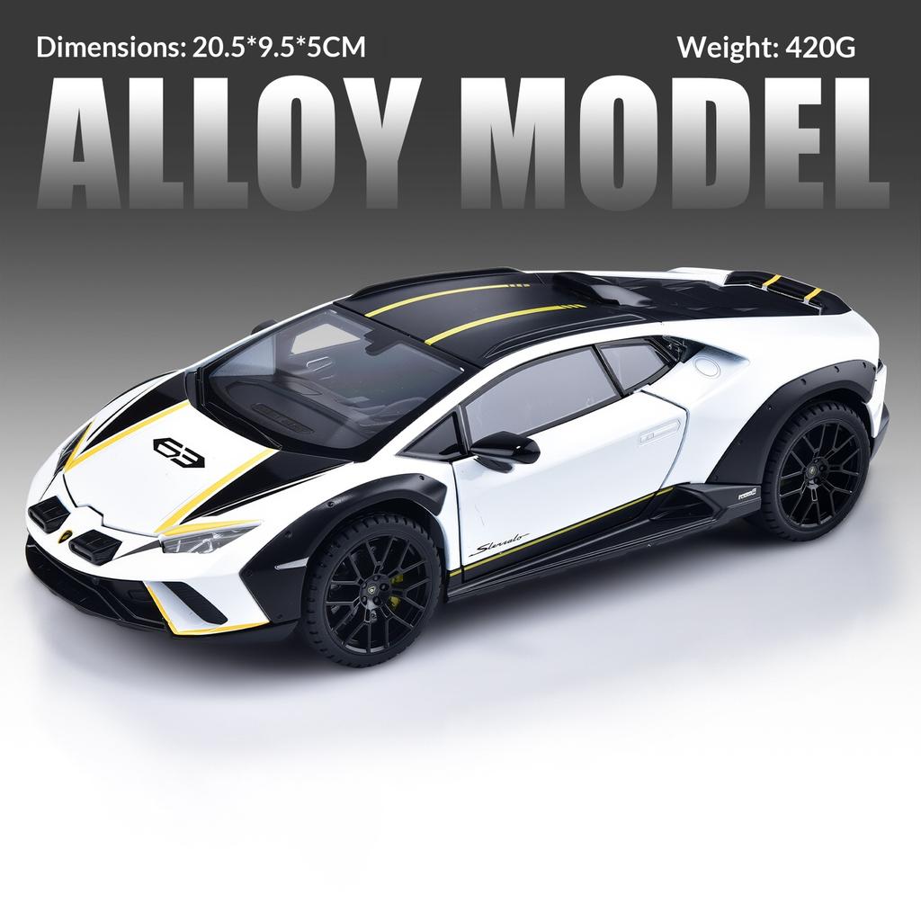 Сплав 1/24 Модель автомобиля Lamborghini Huracán Украшение Рулевое управление Амортизация Ударопоглощение Модель спортивного автомобиля Машинка-игрушка с механизмом оттягивания