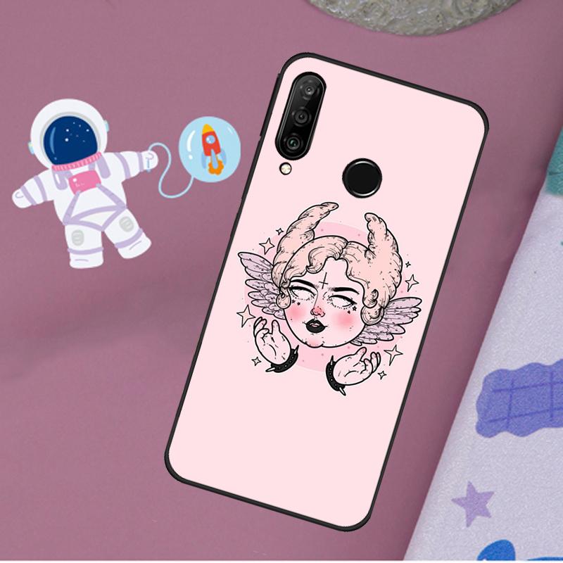 Девичий Пастельный Ведьма Гот Pattern Для Huawei Nova Y72 Y73 Y60 Y70 Y90 Y61 Y91 7i 8i 11i 12i 12s 9 10 SE P20 P30 P40 Lite Чехол