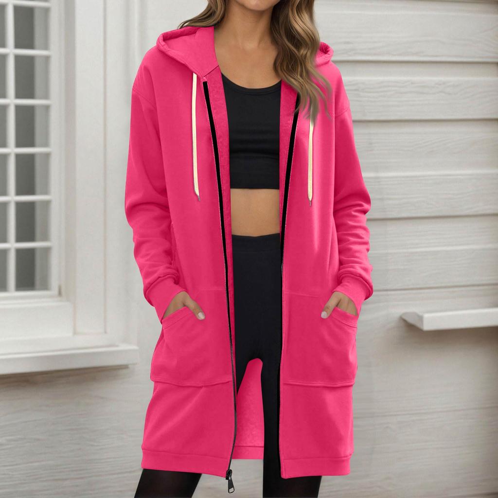 Women's Zip Up Hoodies Oversized Fleece Long Pullover Hooded Sweatshirts Casual Long Sleeve Fall Hoodie Jacket