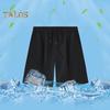 Men Shorts Adjustable Drawstring Waist Casual Trousers with Reinforced Pockets Solid Color Wide Leg Summer Sport Shorts