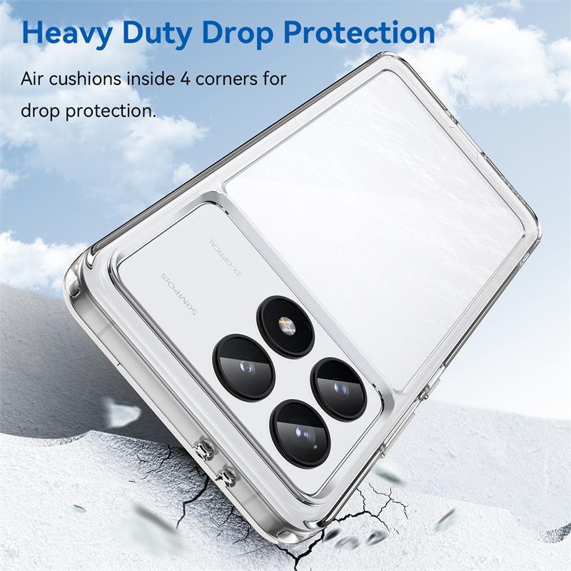 Для Xiaomi POCO F6 Pro Чехол Роскошный Прозрачный Силиконовый Чехол POCO F6 Pro Чехол TPU Защитный Чехол для Телефона POCO F6 Pro Чехол