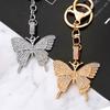 Diamond-Encrusted Butterfly Alloy Keychain Diy Bag Car Key Ring Decorative Pendant
