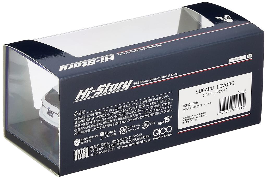 Hi Story 1/43 Scale Subaru Levorg GT-H (2020) Crystal White Pearl Finished Model HS330WH