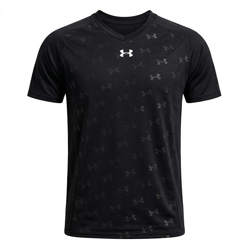 Under Armour Футболка с коротким рукавом для фитнеса, тренировок, бега, быстросохнущая, свободного кроя, с принтом, унисекс, топы, черная 21500531-001