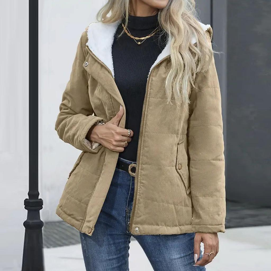 Women's Solid-color Loose Long-sleeved Fashionable And Warm Fleece Jacket