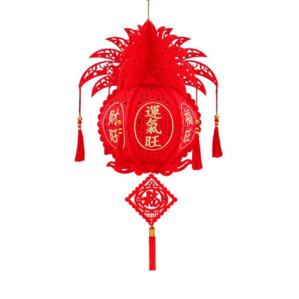 Lint/Gold Foil Good Luck Lanterns 3D Chinese Lint Lanterns Spring Festival Hanging Pendant  Party