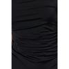 Black Square Neck Draped Swimsuit Tbess22ma0009