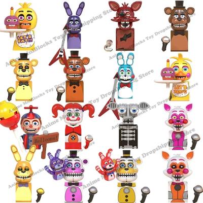WM6074 WM6097 Сборка мини-кирпичиков FNAF Игровая фигурка Чика Фокси Медведь Бонни Кошмар Мальчик Малыш Скелет Триллер Игрушки подарок