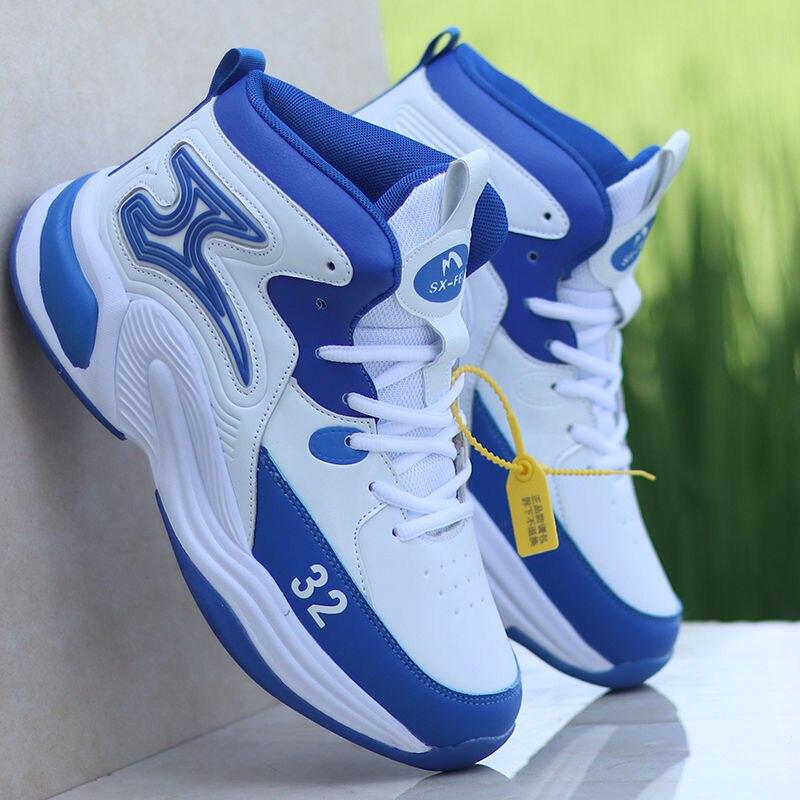 New High -Top Basketball Shoes Men Outdoor Sneakers Men Wear Resistant Air Cushioning Shoes Breathable Sport Shoes Unisex