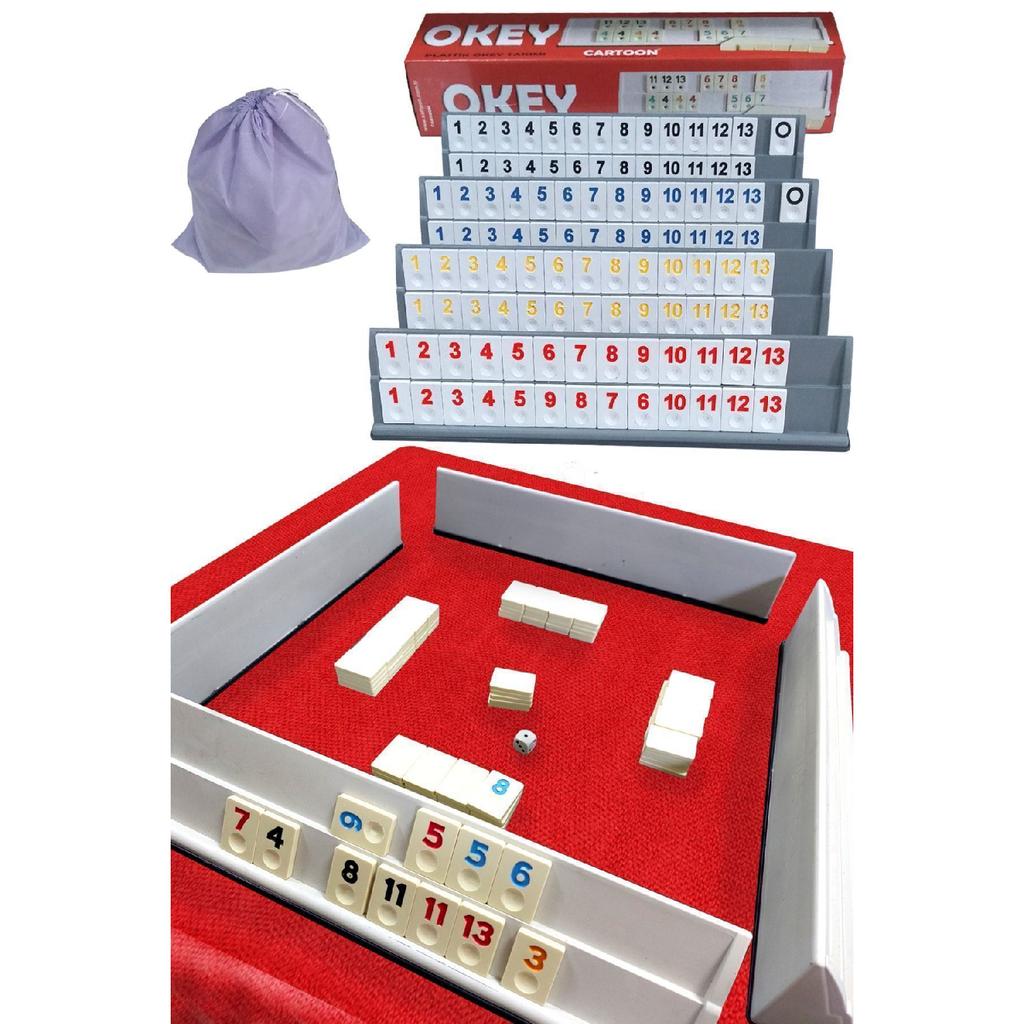 Пластиковый набор Okey, большой размер, размер кия 44 см