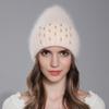 Women's Winter Rabbit Hair Knitted Warm Versatile Solid Color Wool Hat