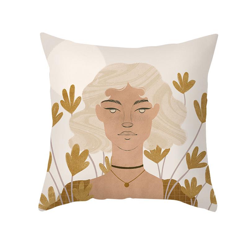 Modern Minimalist Artistic Style Throw Pillow Covers With Short Plush Printed Fabric For Home Living Room Sofa Cushion Cover