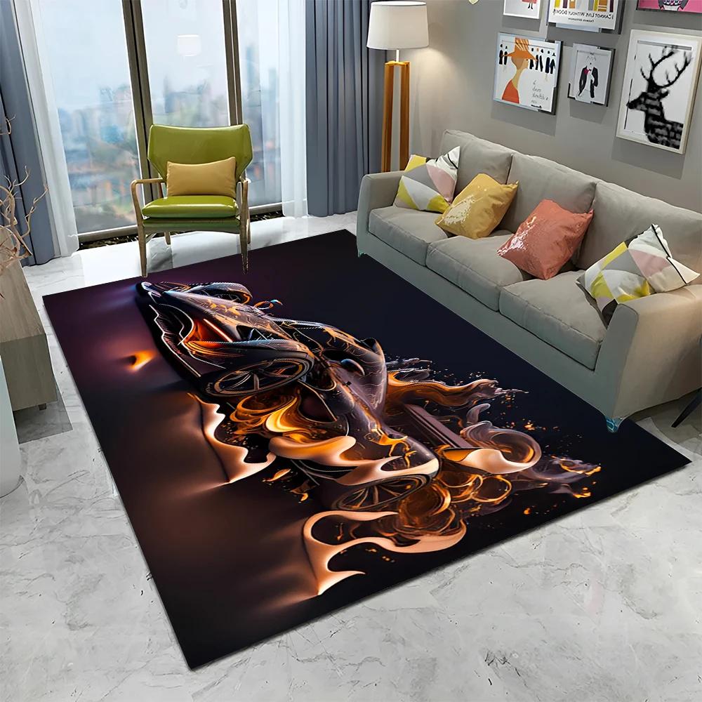3D Future Sports Car HD Concept Car Cartoon Carpet Rug for Home Living Room Bedroom Sofa Doormat Decor,kids Non-slip Floor Mat