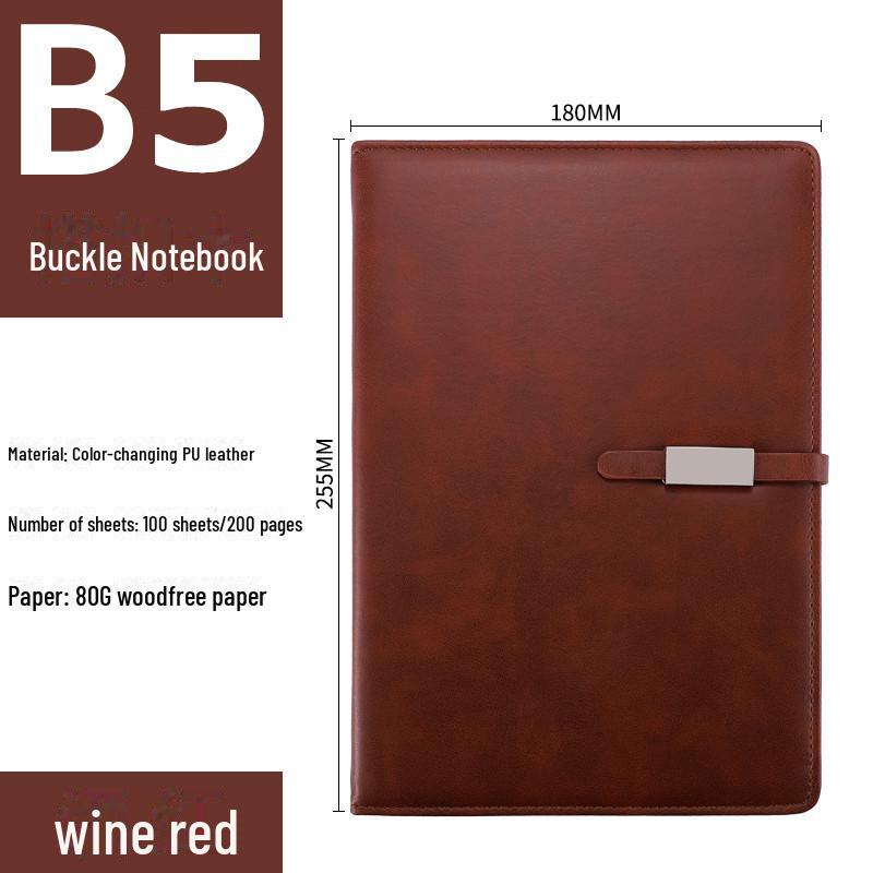 B5 Leather-Covered Business Notebook with Customizable Logo and Creative Thread-Bound Design for Meetings and Students